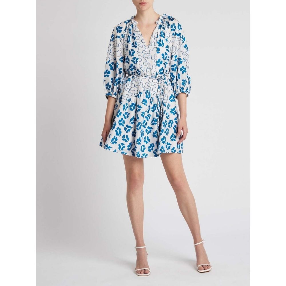 Rebecca Taylor 100% Silk Perla Petal Blue Dress